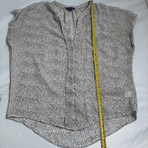 Hale Bob sheer v-neck button up blouse with tiny hearts - Picture 8 of 9